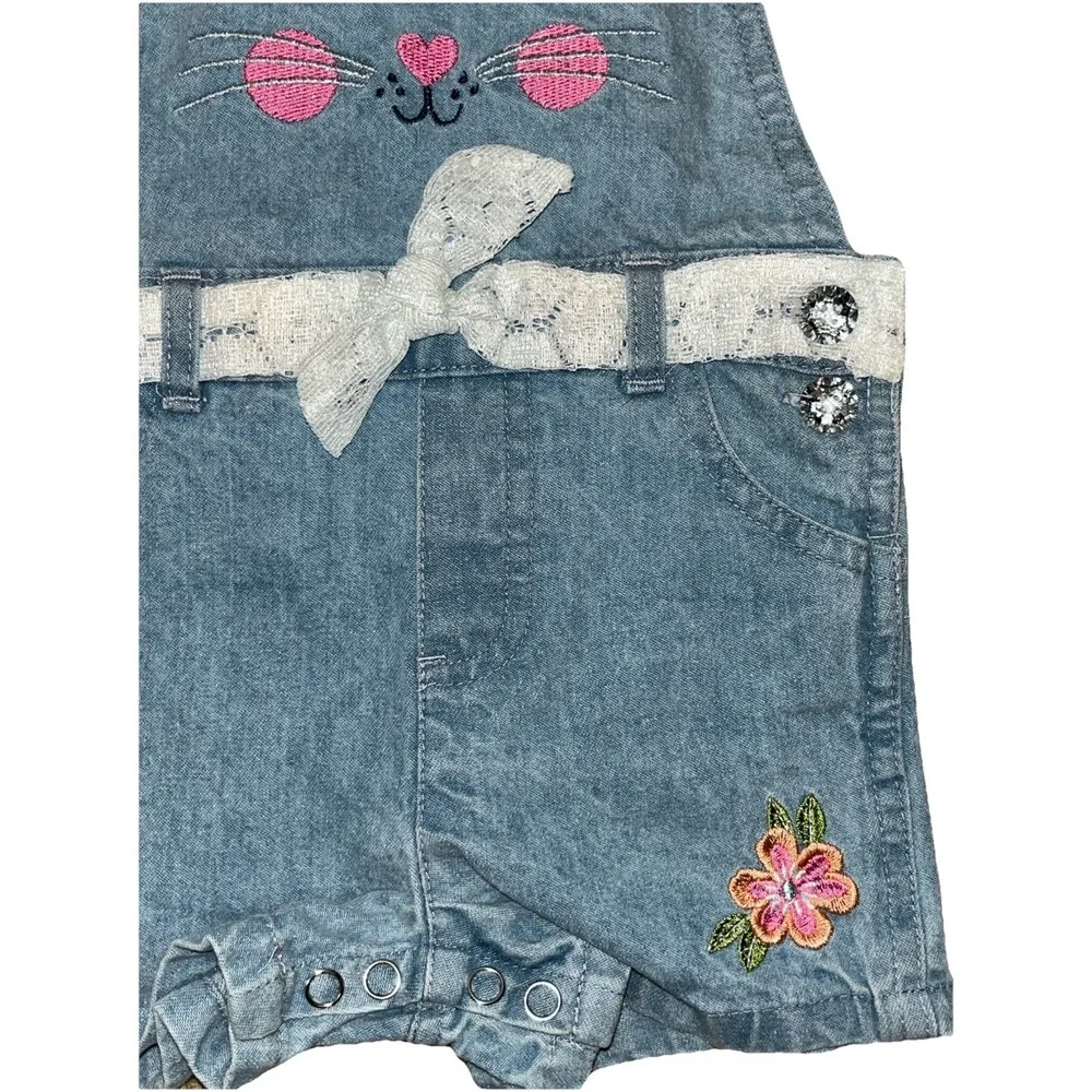 Bunny Denim Overalls‎ Size 12 Months